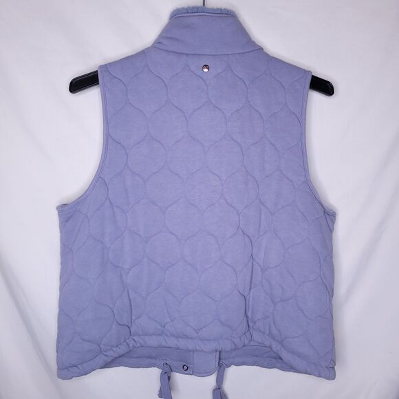 Calia By Carrie Underwood Vest XL Quilted Fur Trim Gray Pearl - Picture 5 of 9